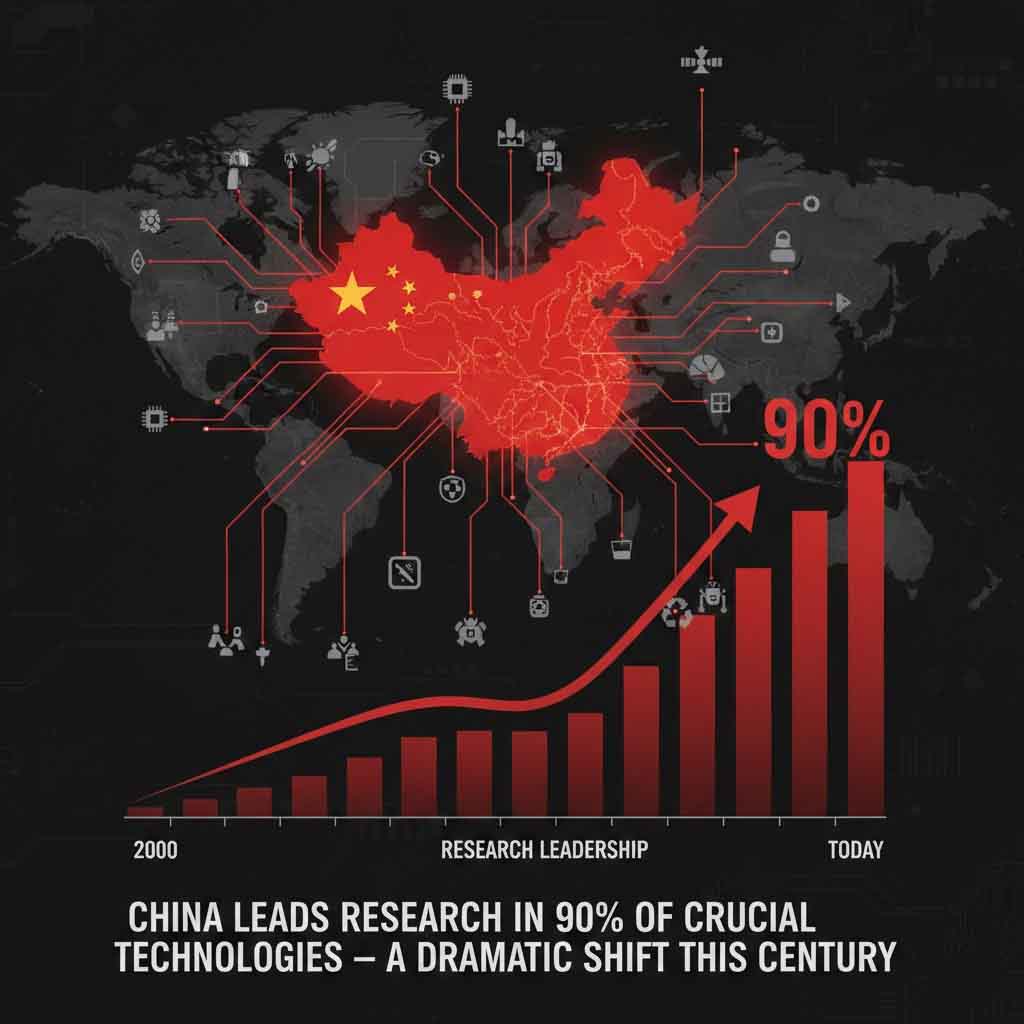 La Chine domine près de 90 % des technologies clés