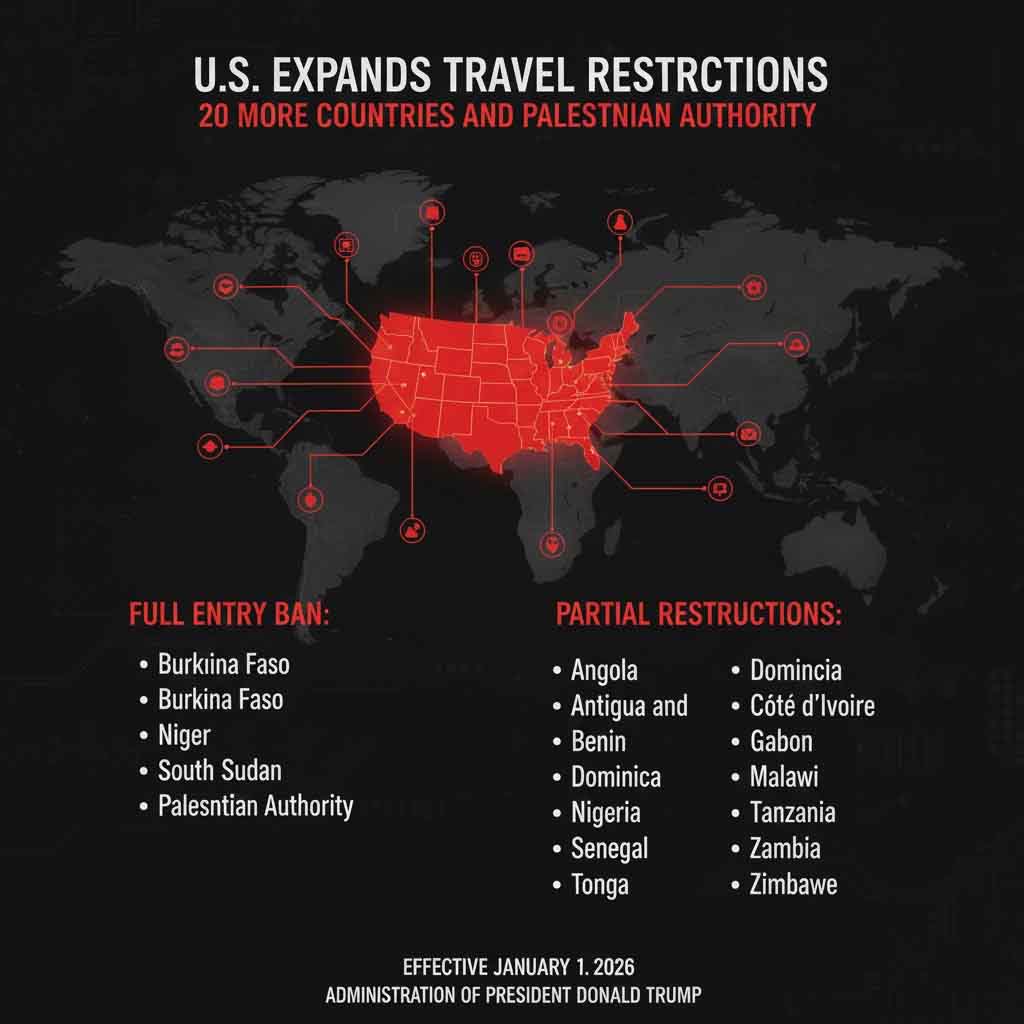 Les États-Unis élargissent les restrictions d’entrée